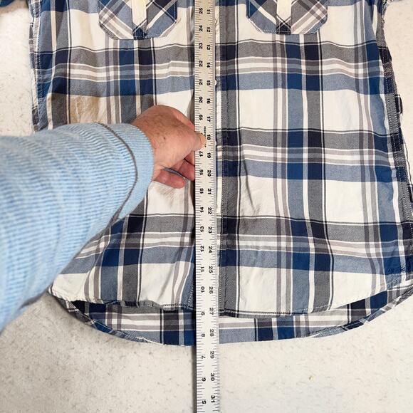 American Eagle Outfitters Button Up Shirt Men Med Vintage Fit Pearl Snap Buttons - Picture 10 of 15